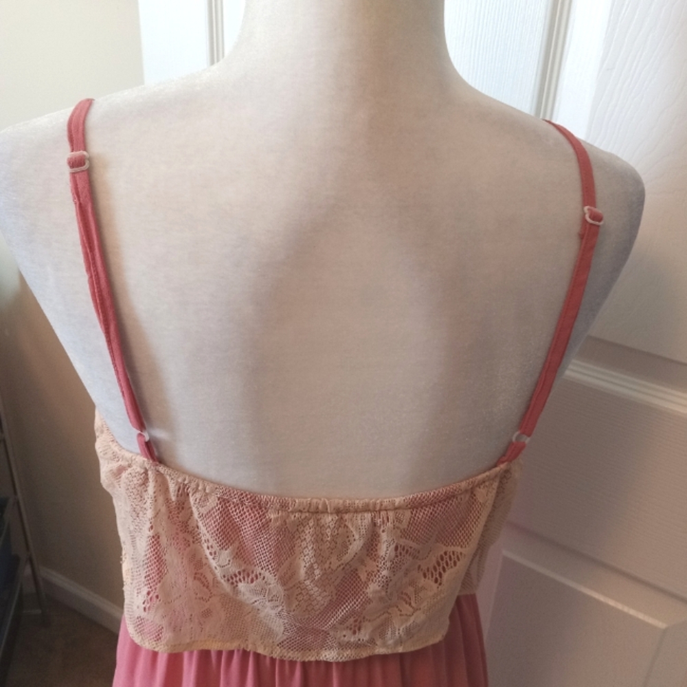 Flying Tomato lace detailed peach orange spaghetti straps maxi dress. Medium - Picture 7 of 9